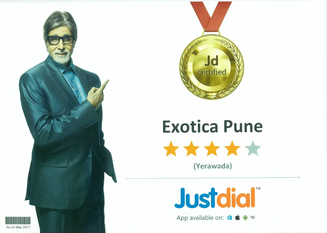 Rated Exotica Pune, Yerwada – Justdial, awarded to Exotica Pune